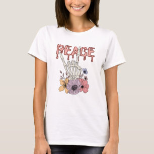 Camiseta Paz - mano esqueleto