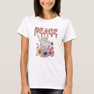 Camiseta Paz - mano esqueleto