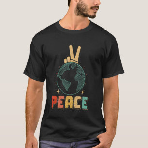 Camiseta Paz Mundial Día de la Tierra Celebración Vintage P