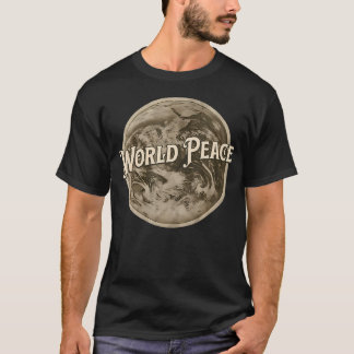 Camiseta Paz Mundial Vintage Estilo De Cambio De Siglo Posi
