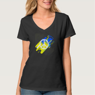 Camiseta Paz Mundo Paz Solidaridad Cohesión Amarillo Azul