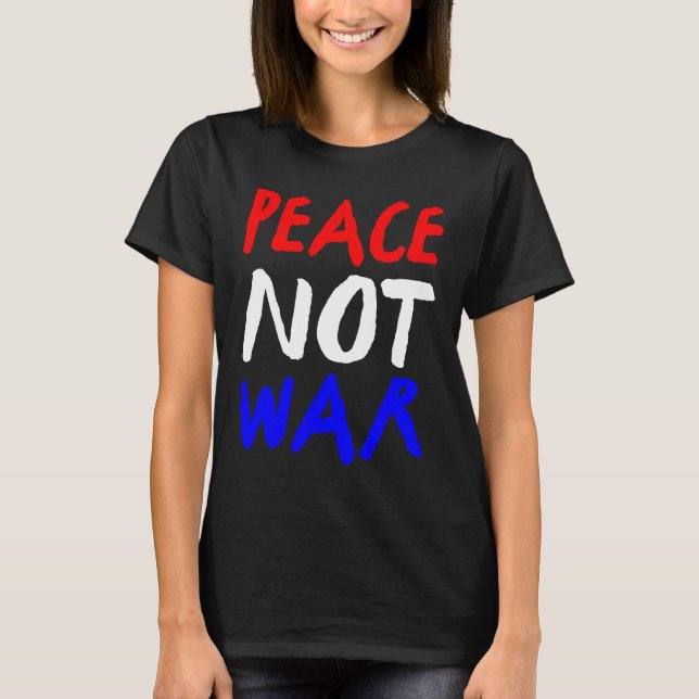 Camiseta Paz No Guerra Azul Blanco Rojo (Anverso)
