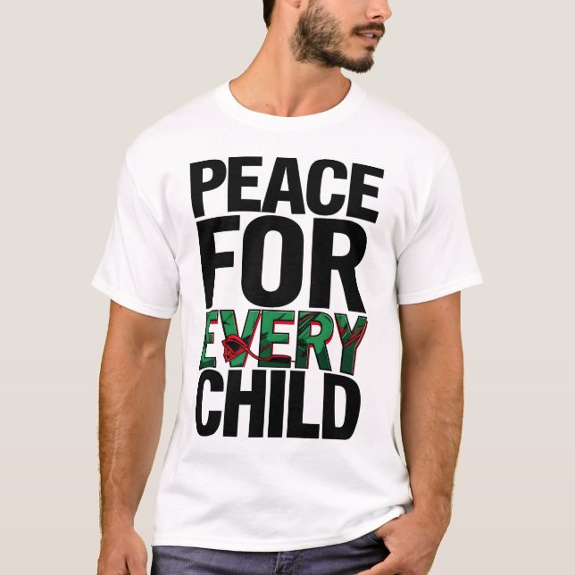 Camiseta Paz para todos los niños - Audaz diseño de concien (Anverso)