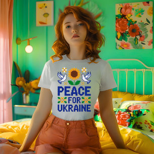 Camiseta Paz para Ucrania arte popular de piano