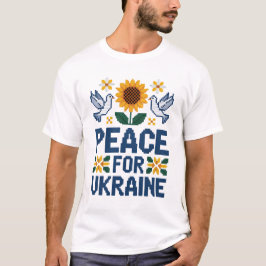 Camiseta Paz para Ucrania arte popular de piano