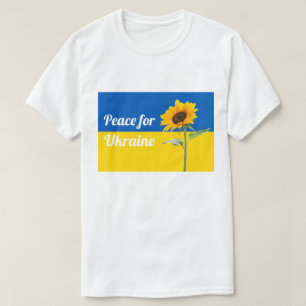 Camiseta Paz para Ucrania Bandera de Girasol Amarillo y Azu