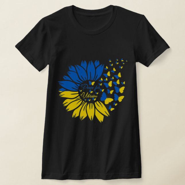 Camiseta Paz Para Ucrania La Mariposa Ucraniana Girasol (Distribución)