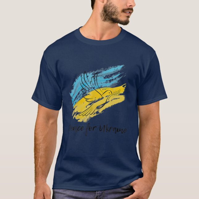Camiseta Paz Para Ucrania Solidaridad Paz Corazón Ucraniano (Anverso)