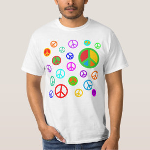 Camiseta PAZ - Patrón plano multicolor + tu trasero.