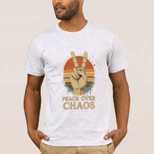 Camiseta Paz por caos - Retro Sunset Statement T-Shirt