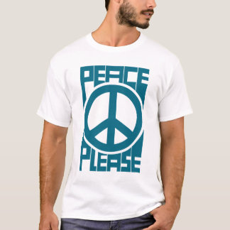 Camiseta Paz Por Favor Letra Azul