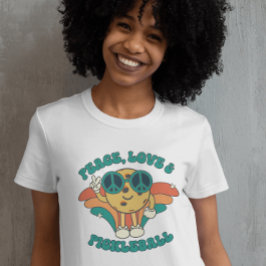 Camiseta Paz retro, amor y pelota de futbol