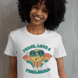 Camiseta Paz retro, amor y pelota de futbol