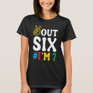 Camiseta Paz Seis años, estoy 7 feliz cumpleaños, Chica sie
