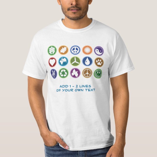Camiseta Paz/símbolos de Eco (Anverso)