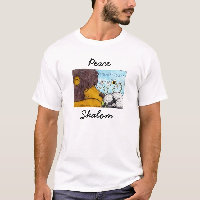 Camiseta Paz suave de leones y corderos (Anverso)