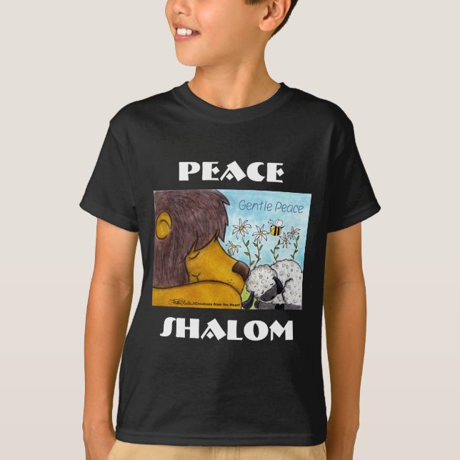 Camiseta Paz suave de leones y corderos (Anverso)