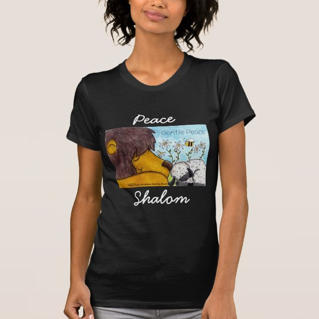 Camiseta Paz suave de leones y corderos (Anverso)