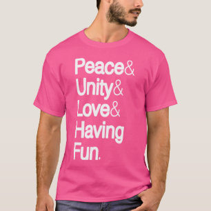 Camiseta Paz Unidad Amor Diversión Hip Hop Ampersand Helv