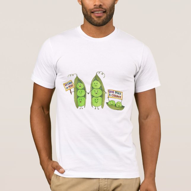 Camiseta Paz - Venimos en guisantes (Anverso)