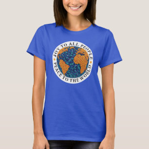 Camiseta Paz y Alegría al mundo - planeta floreciendo