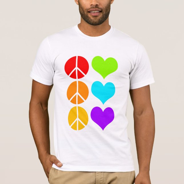 Camiseta paz y amor. [blanco] (Anverso)