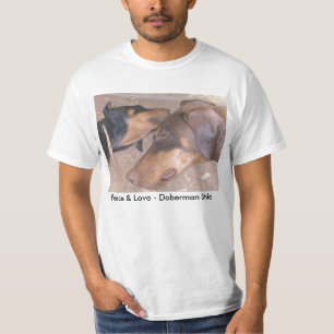 Camiseta Paz y amor - estilo del Doberman