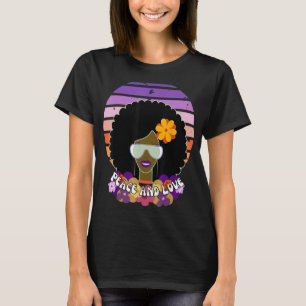 Camiseta Paz Y Amor Mujer Negra Melanin Orgullo Africano M
