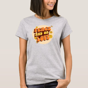 Camiseta Paz y Amor Retro Groovy Flower Power de los 60 