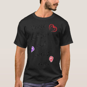 Camiseta Paz y amor y lluvia púrpura