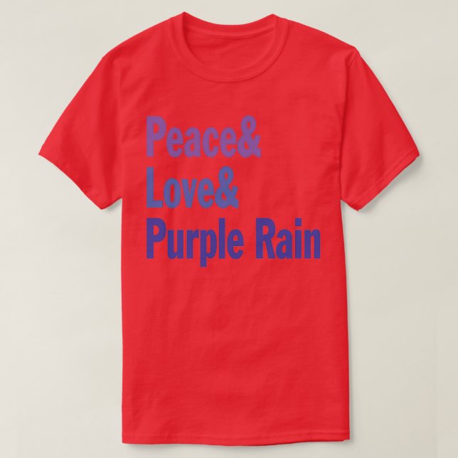 Camiseta Paz y amor y lluvia púrpura (Diseño del anverso)