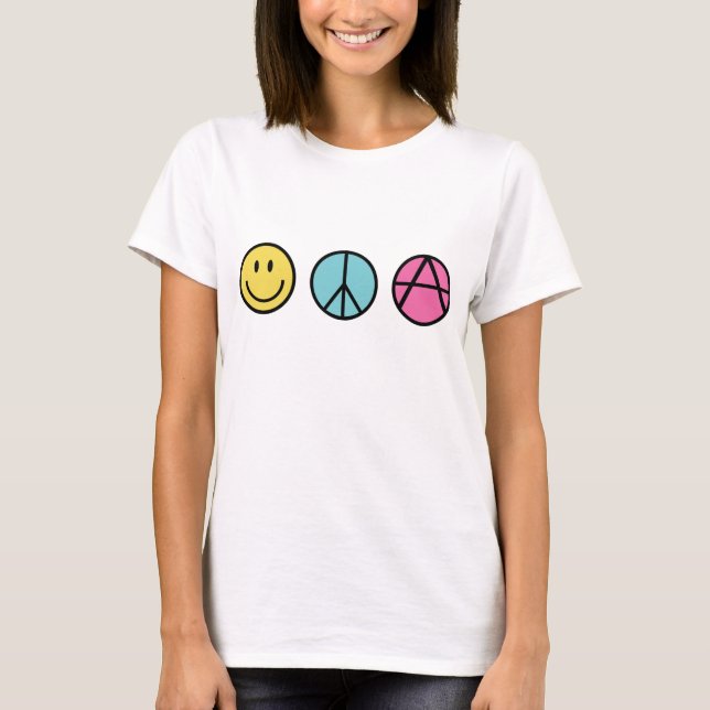 Camiseta Paz y FreedomT-Camisa de la felicidad (Anverso)