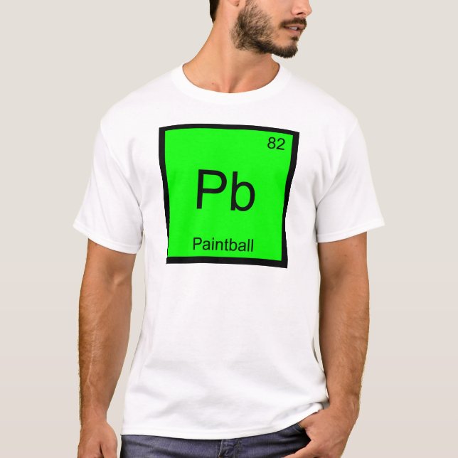 Camiseta Pb - Símbolo de elemento de química de pinturas Te (Anverso)