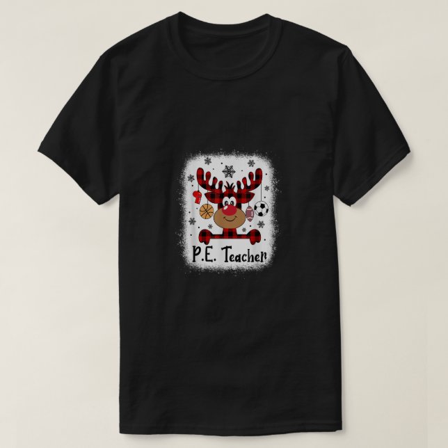Camiseta PbE7 Navidades de renos de maestros PE (Diseño del anverso)