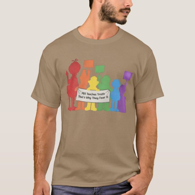 Camiseta PBS enseña verdad por eso le temen (Anverso)