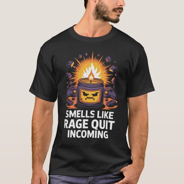 Camiseta PC Gamer Gift Candle Smells Like Rage (Anverso)