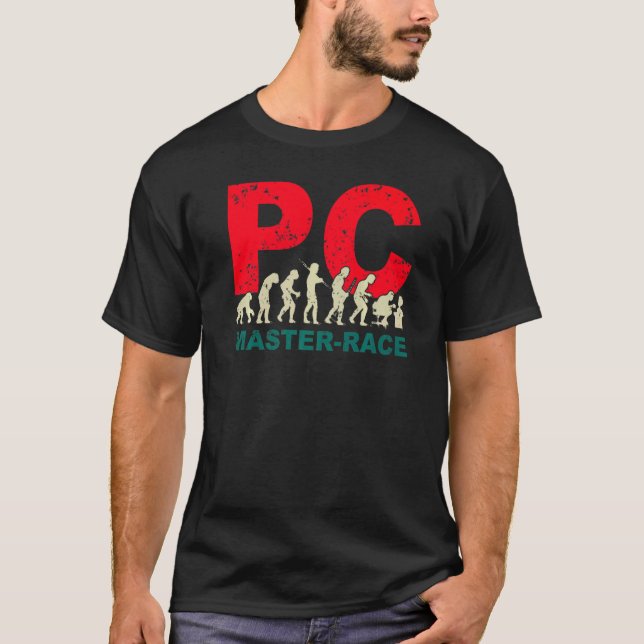 Camiseta Pc Master Race  Evolution Graphic For Gamers (Anverso)