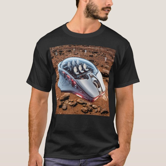 Camiseta PC Mouse-Spacecraft: Desplazarse en Marte - Misión (Anverso)