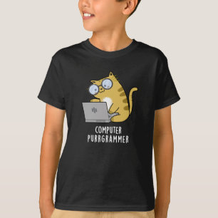 Camiseta PC Purr-grammer Funny Cat Pun Dark BG