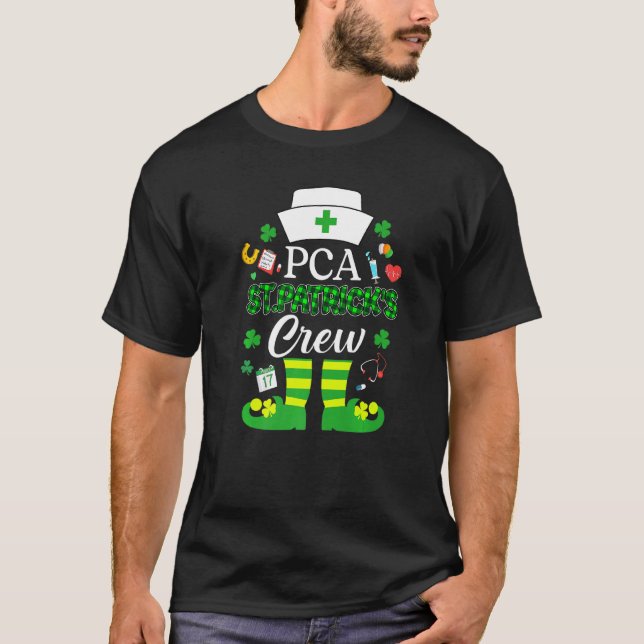 Camiseta Pca Patricks Nurs Crew St Patrick Day Leprechaun (Anverso)