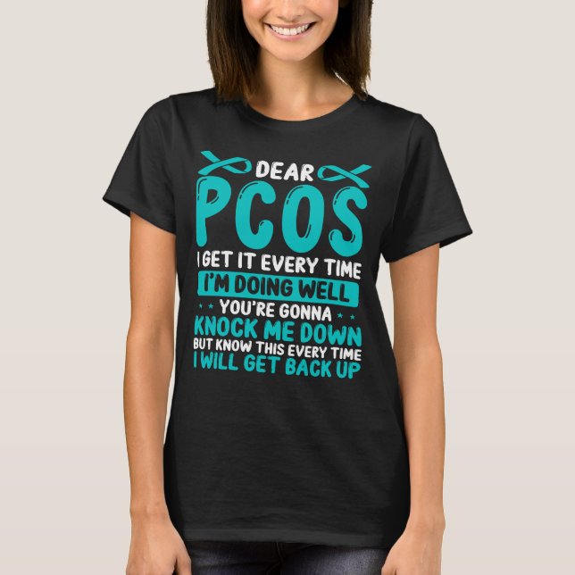 Camiseta PCOS Awareness Ovary Syndrome PCOS Ribbon (Anverso)