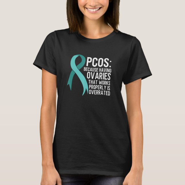 Camiseta PCOS Awareness Polycystic Ovary Syndrome Humor (Anverso)