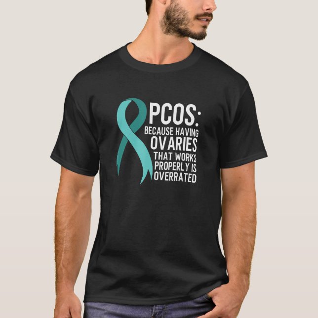 Camiseta PCOS Awareness Polycystic Ovary Syndrome Humor (Anverso)