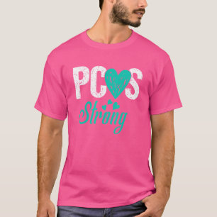 Camiseta pcos fuerte PCOS Conciencia Síndrome poliquístico 