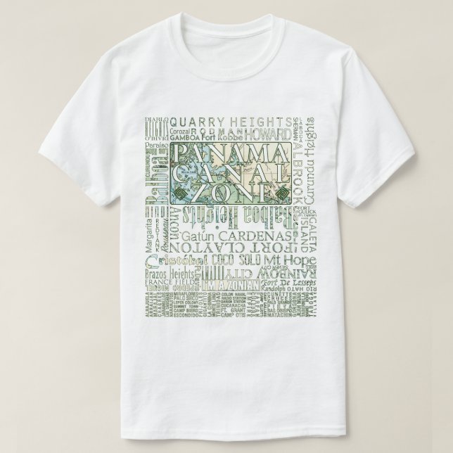 Camiseta PCZ - Ubicaciones con mapa de la zona del Canal de (Diseño del anverso)