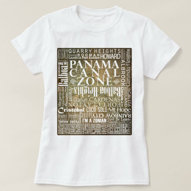 Camiseta PCZ - Ubicaciones de la zona del canal de Panamá c (Diseño del anverso)
