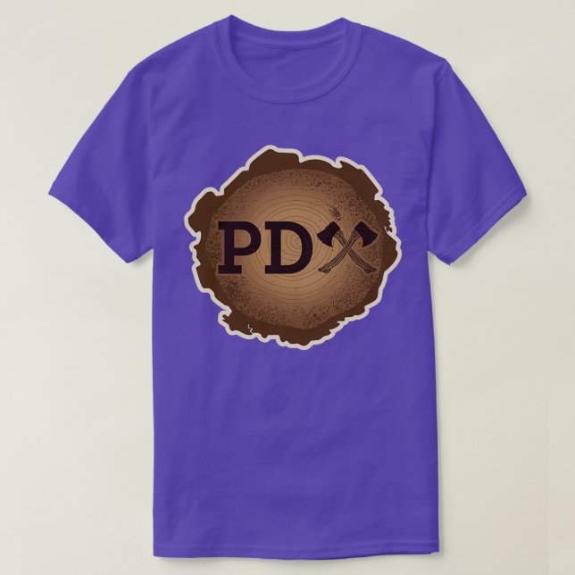 Camiseta PD Ax sobre grano de madera (Diseño del anverso)