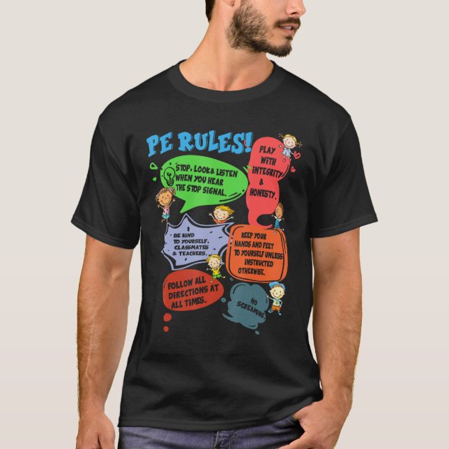 Camiseta PE Rules Physical Education Teacher Back To School (Anverso)