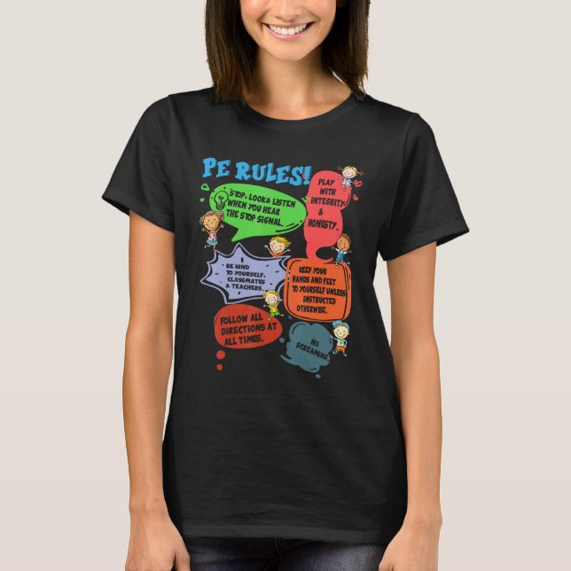 Camiseta PE Rules Physical Education Teacher Back To School (Anverso)