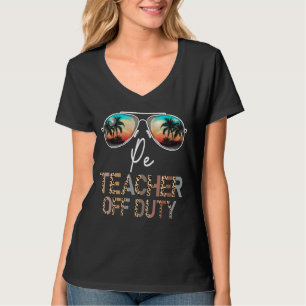 Camiseta Pe Teacher Off Duty Leopard Sunglass Beach Sunse